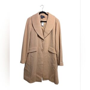 Pendleton Wool Cashmere Long Overcoat Camel Tan Coat Women's Size 22